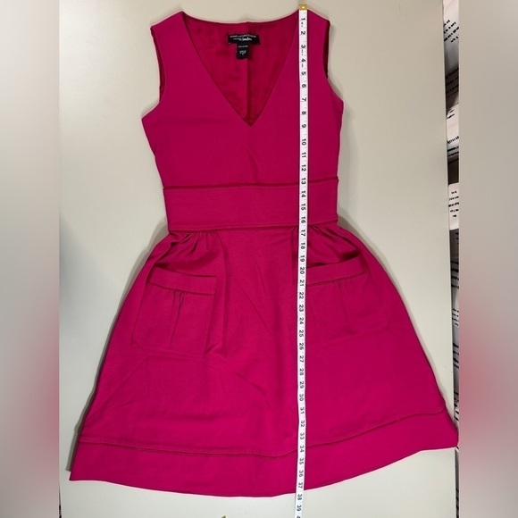 Diane Von Furstenberg Womens V-Neck Fit & Flare Dress Barbiecore Pink Women’s 2 - Picture 9 of 15